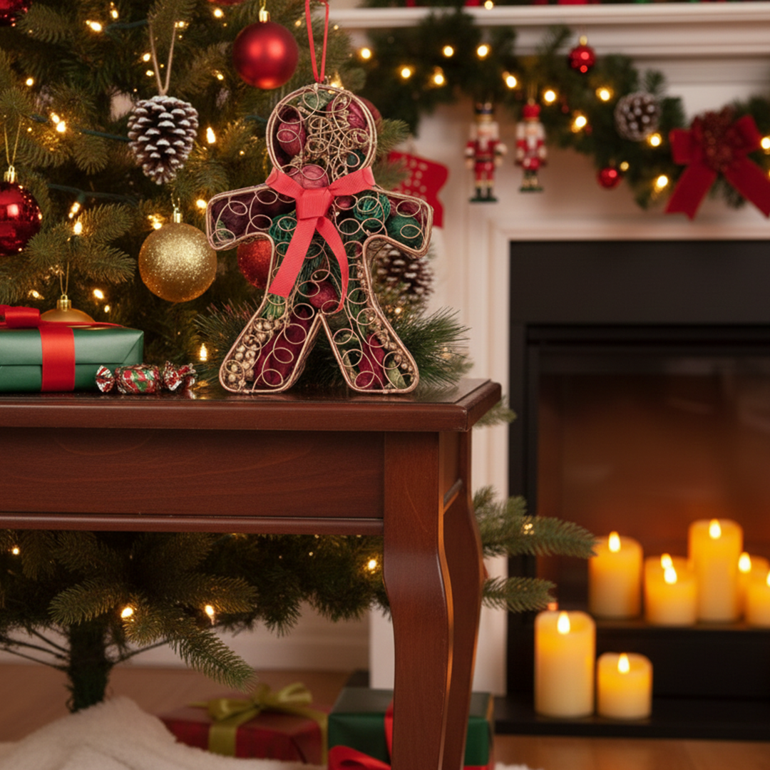 Gingerbread Man Metal Cage Potpourri