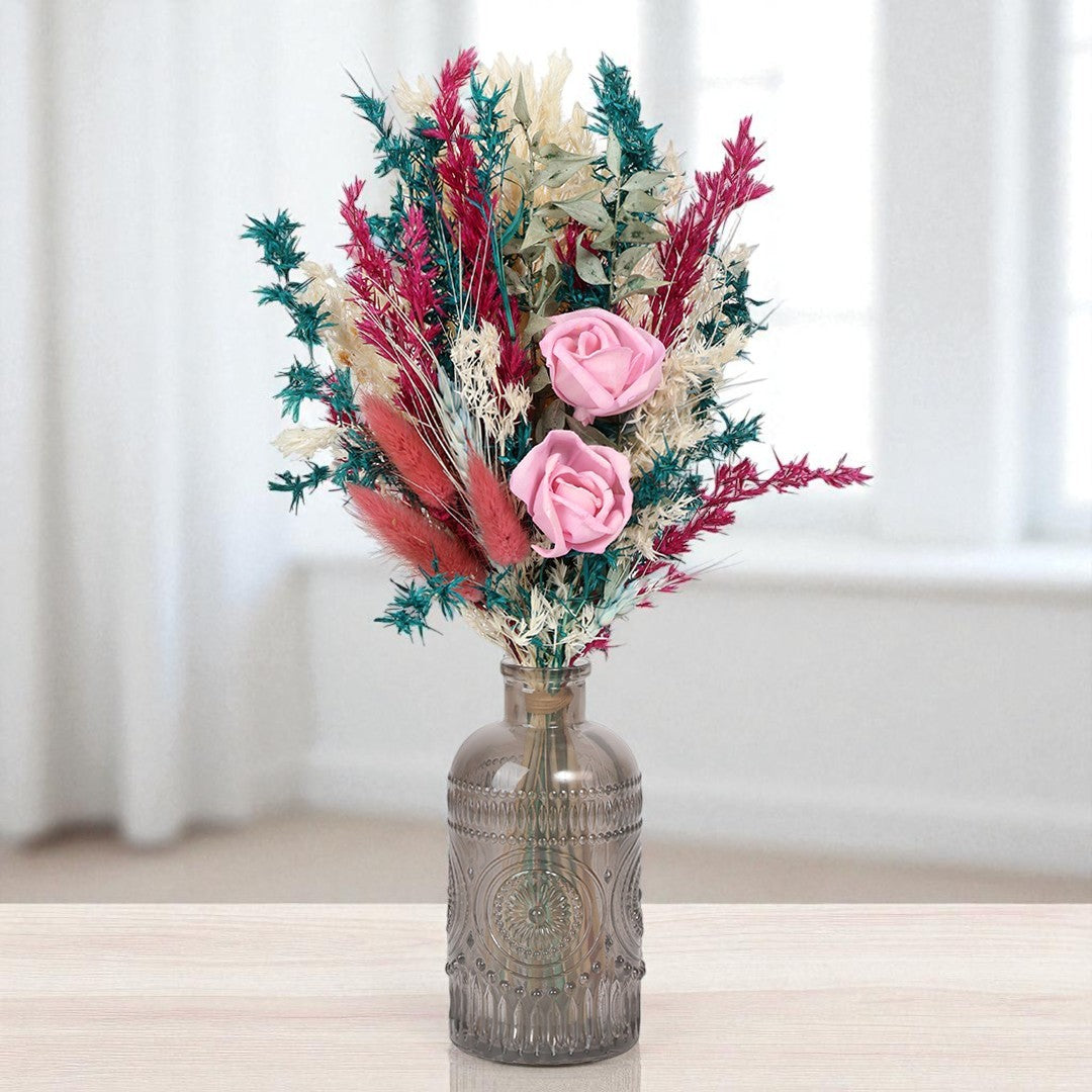 Grayscale Embossed Flower Vase