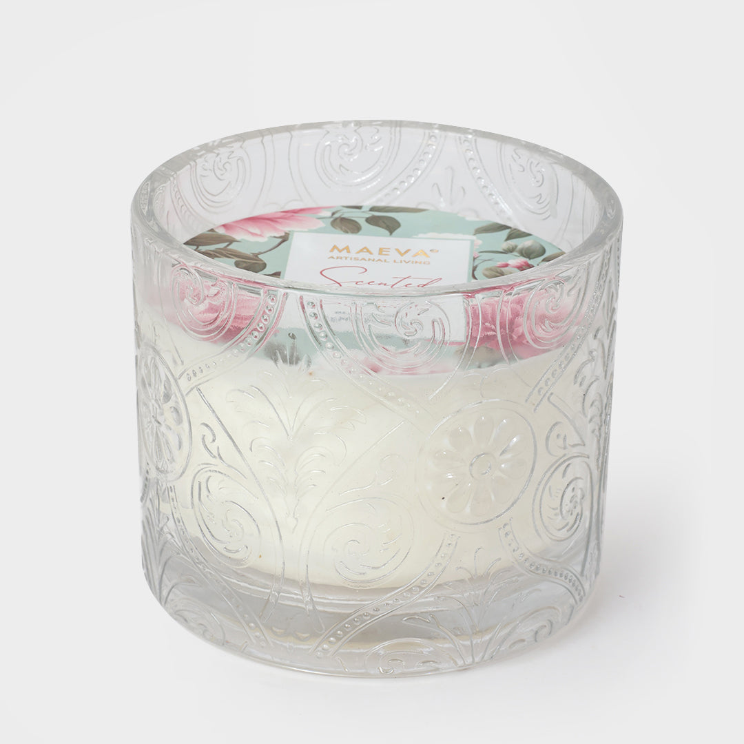 Scented Serenity Hollywood Embossed Glass Candle