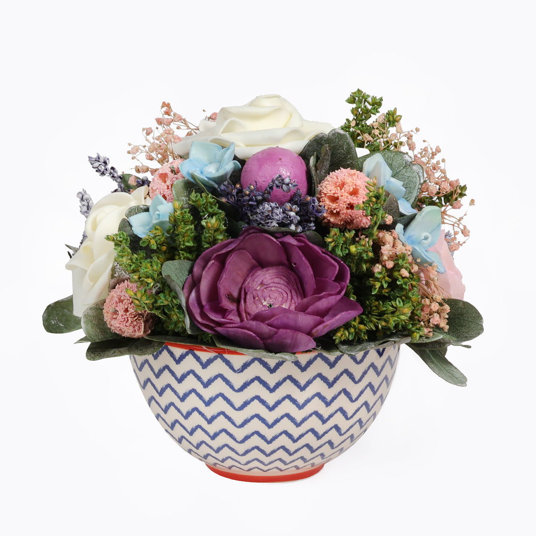 Lavender Bowl Dried Flower Arrangement