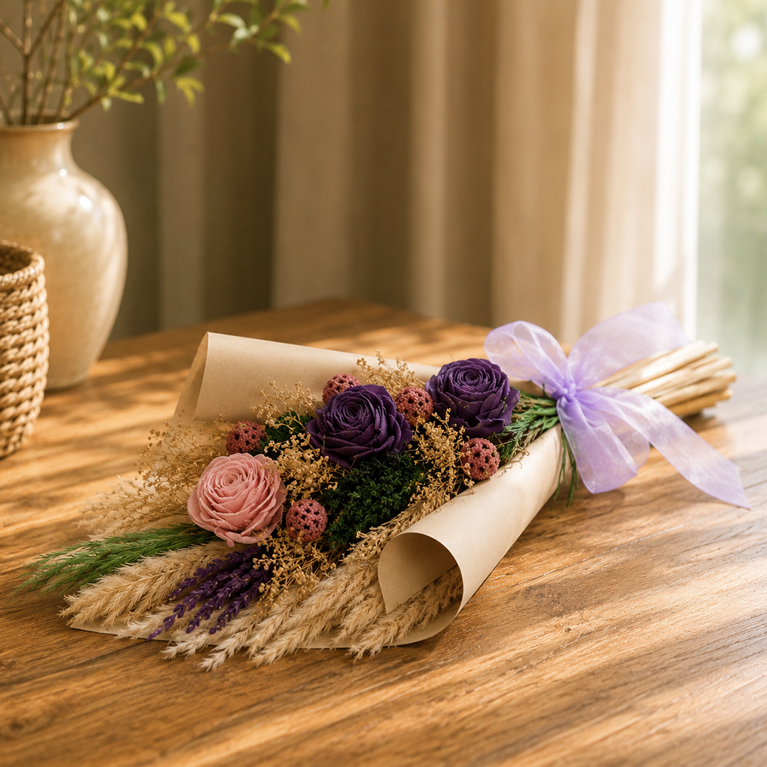Lavender Hand-Tied Dried Flower Bouquet
