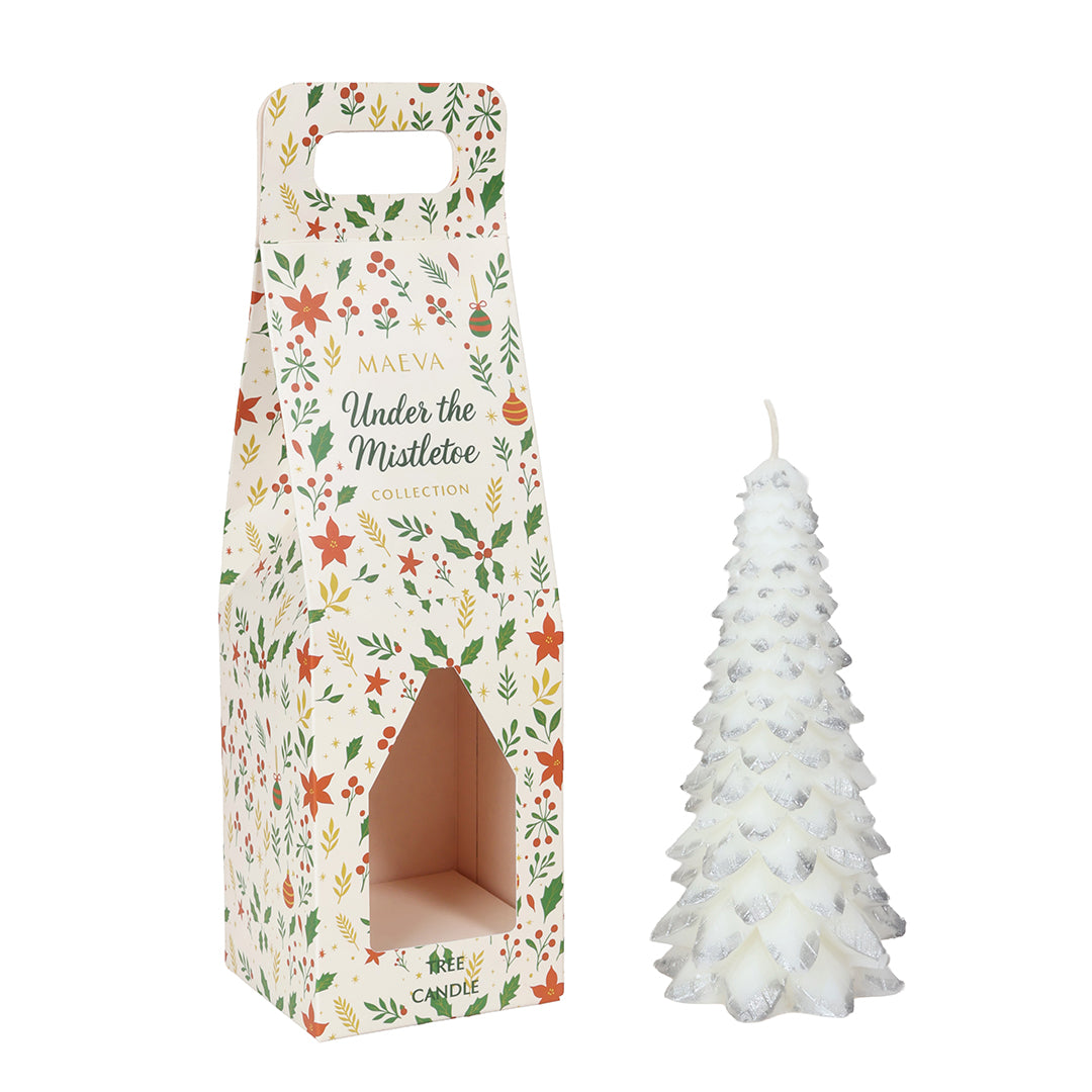 White Christmas Tree Candle
