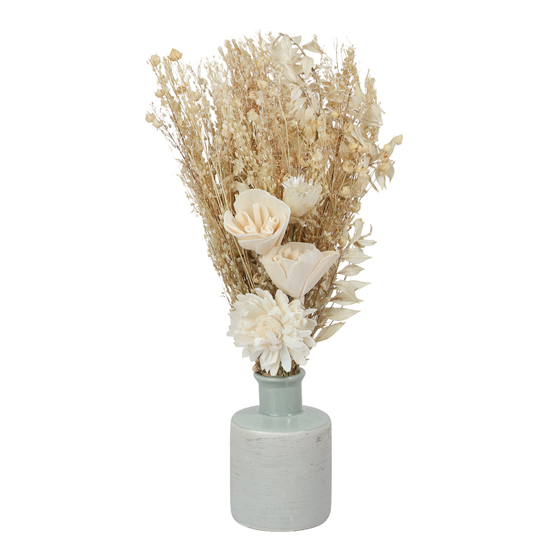 Seabreeze Glass Vase with Flowers