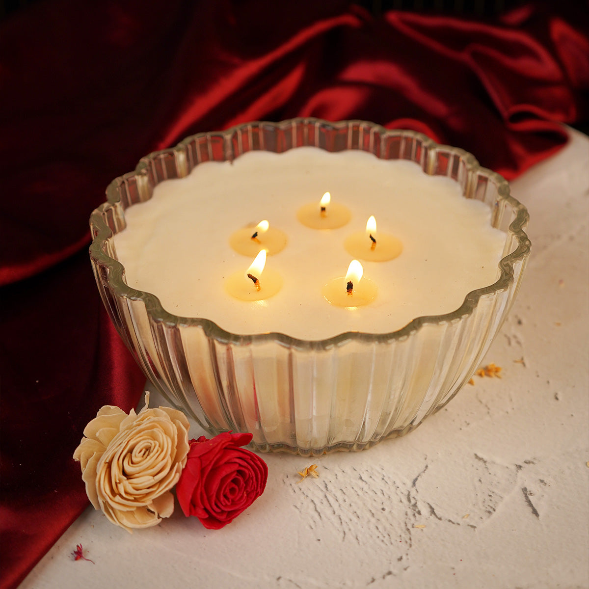 Lavender Woods Scalloped Candle