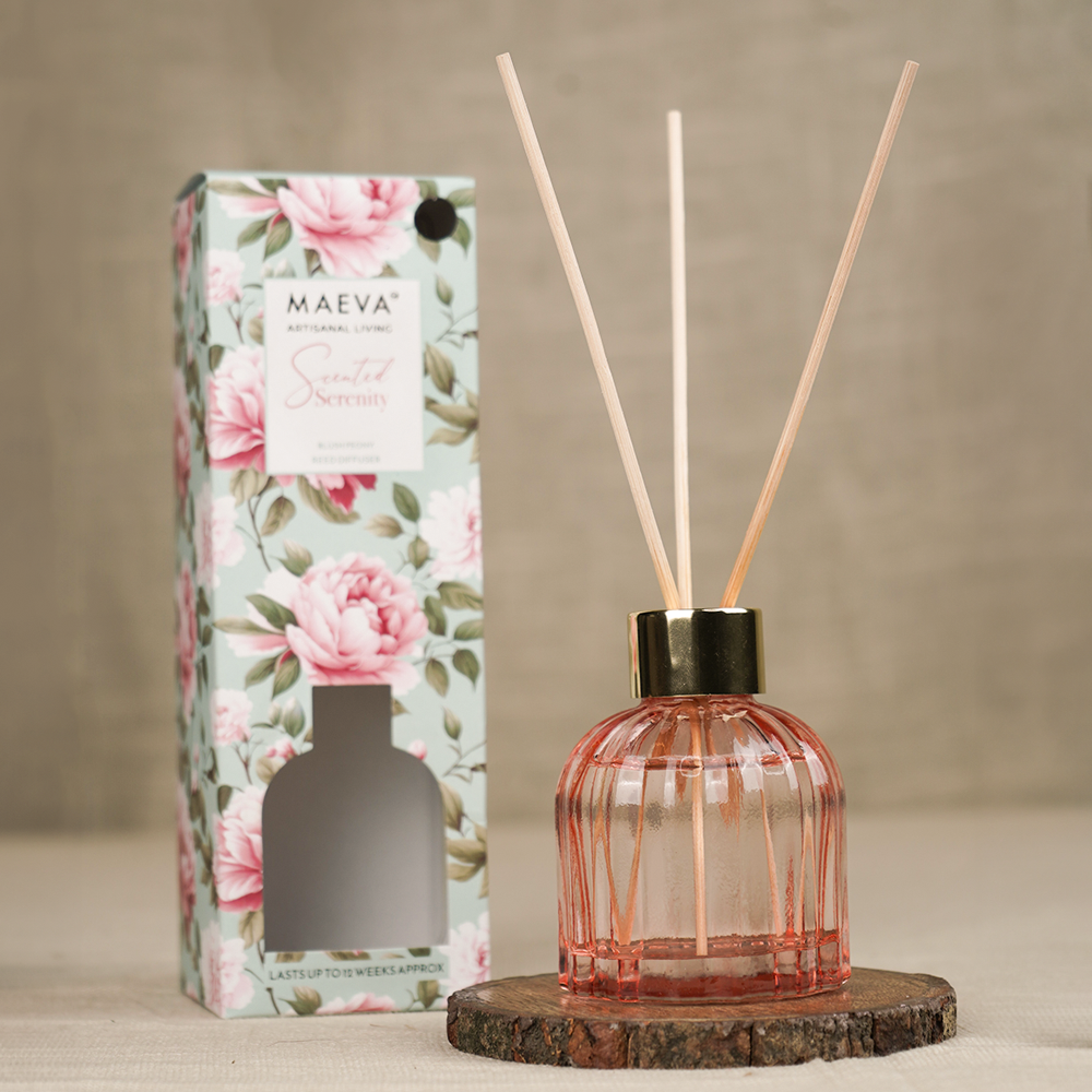 Scented Serenity Blush Peony Reed Diffuser | Best Fragrance Reed Diffuser for Aromatherapy | Reed Diffuser Set for Gift | Reed Diffuser Oil