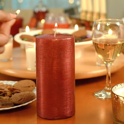 Christmas Red Pillar Candle