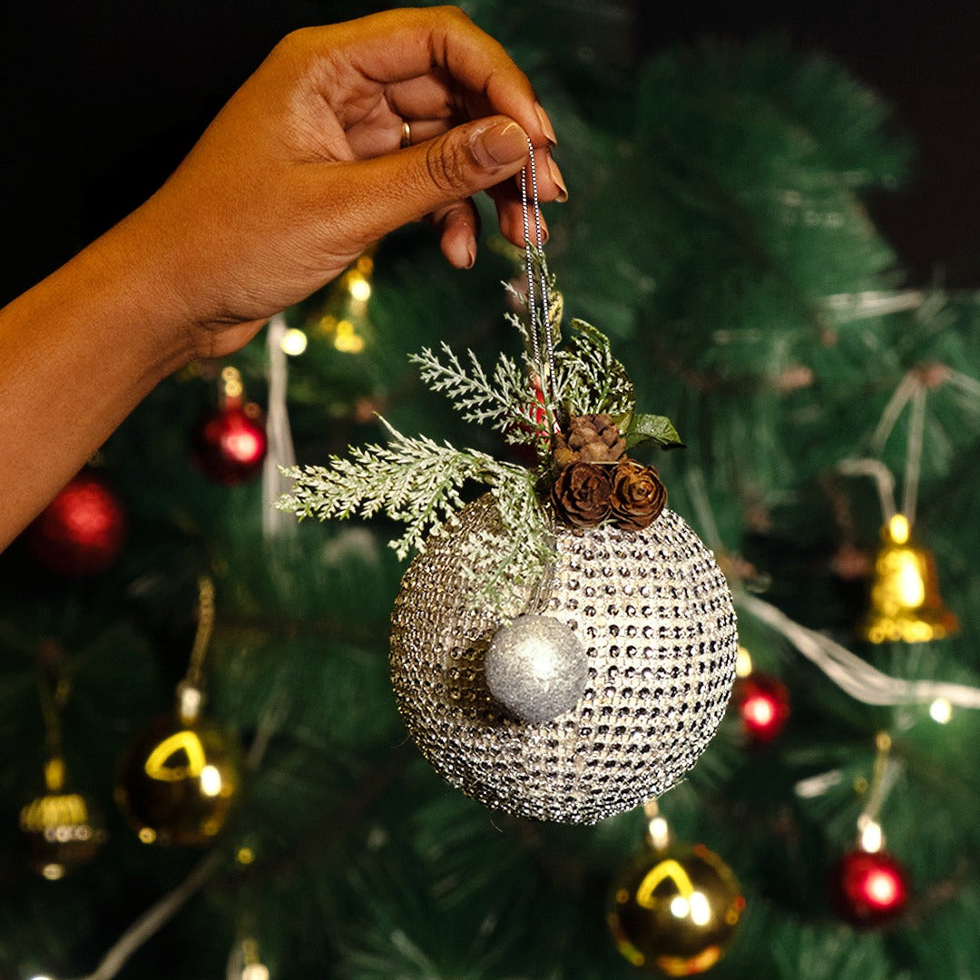 Silver Tone Bauble Decor