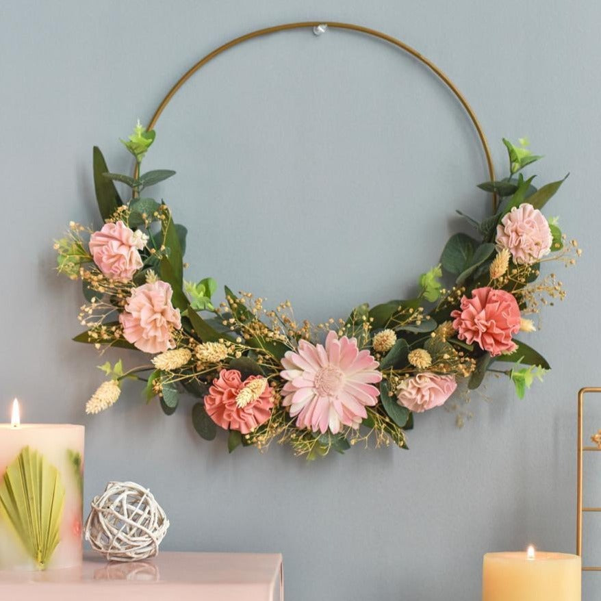 Sweet Love Wreath | Dried Flower Circle Wreath for Wall Decor | Floral Wreaths for Home Decor