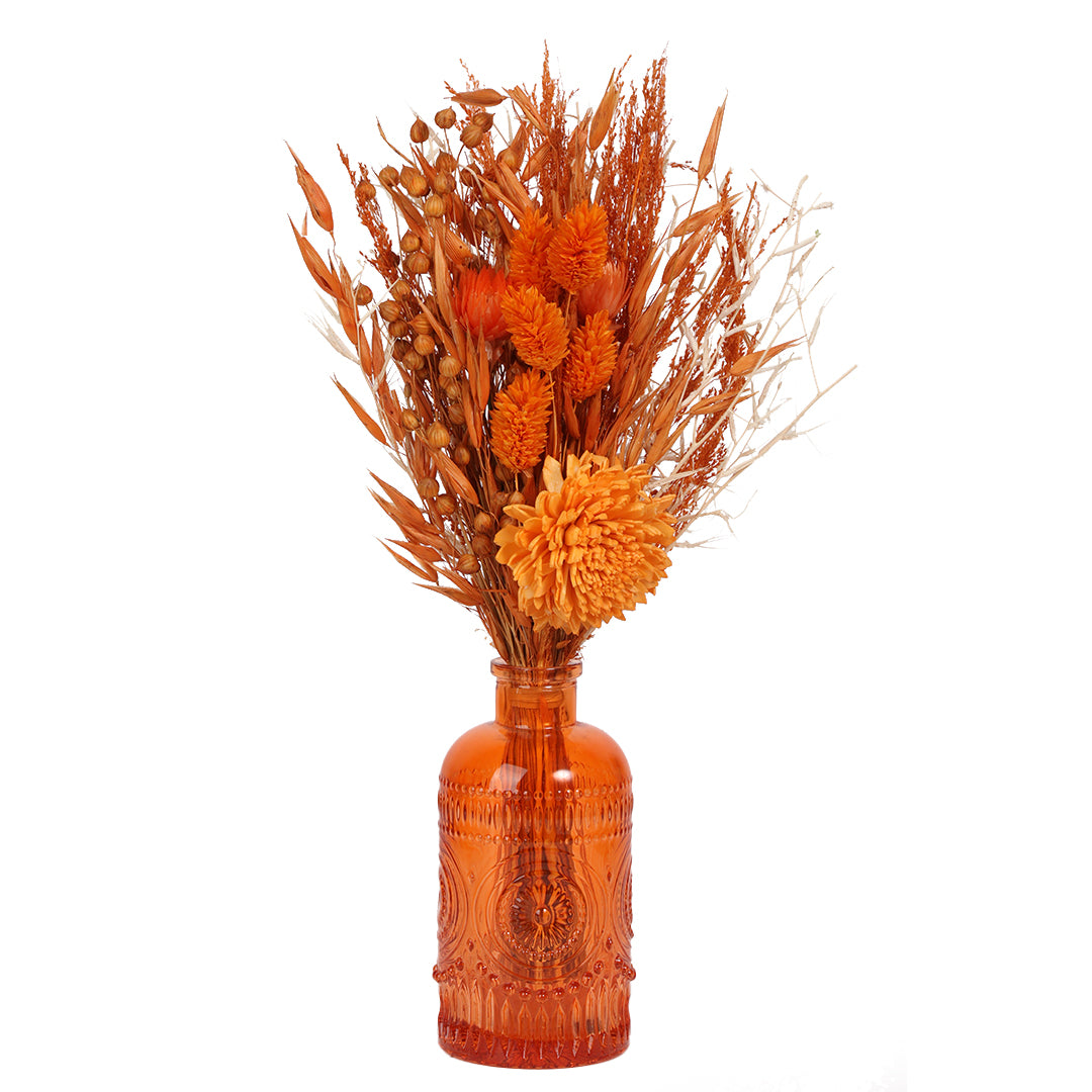 Tangerine Embossed Flower Vase