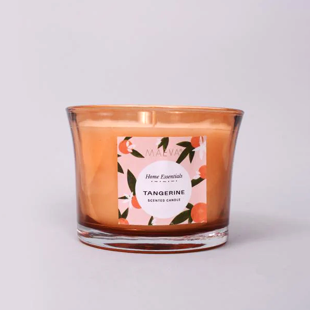 Tangerine Flared Glass Candle