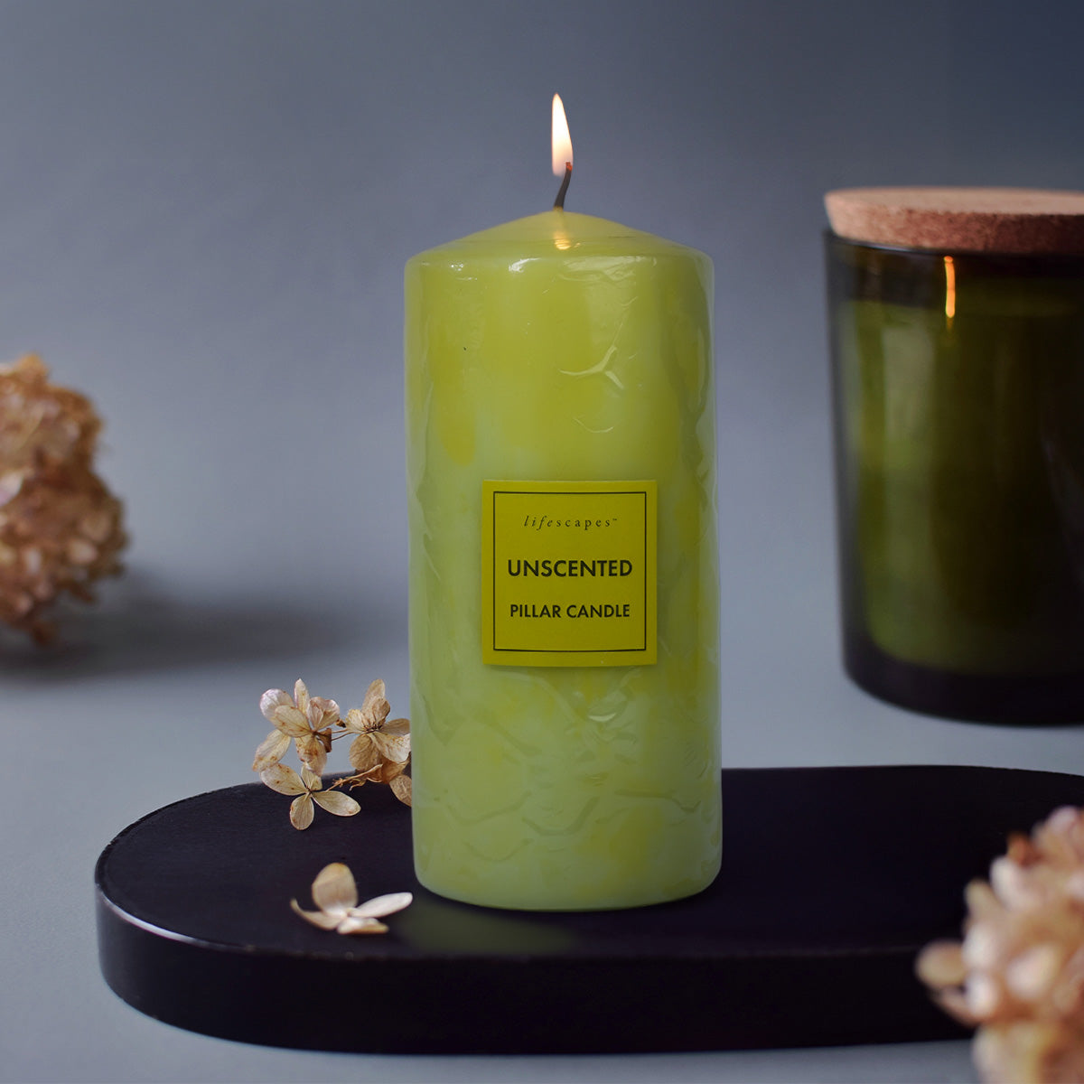 Lifescapes Pillar Candle – Small (Olive Green)