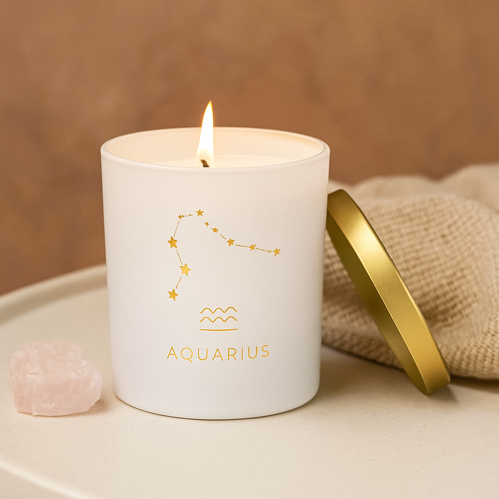 Aquarius Zodiac Scented Jar Candle - Set of 2