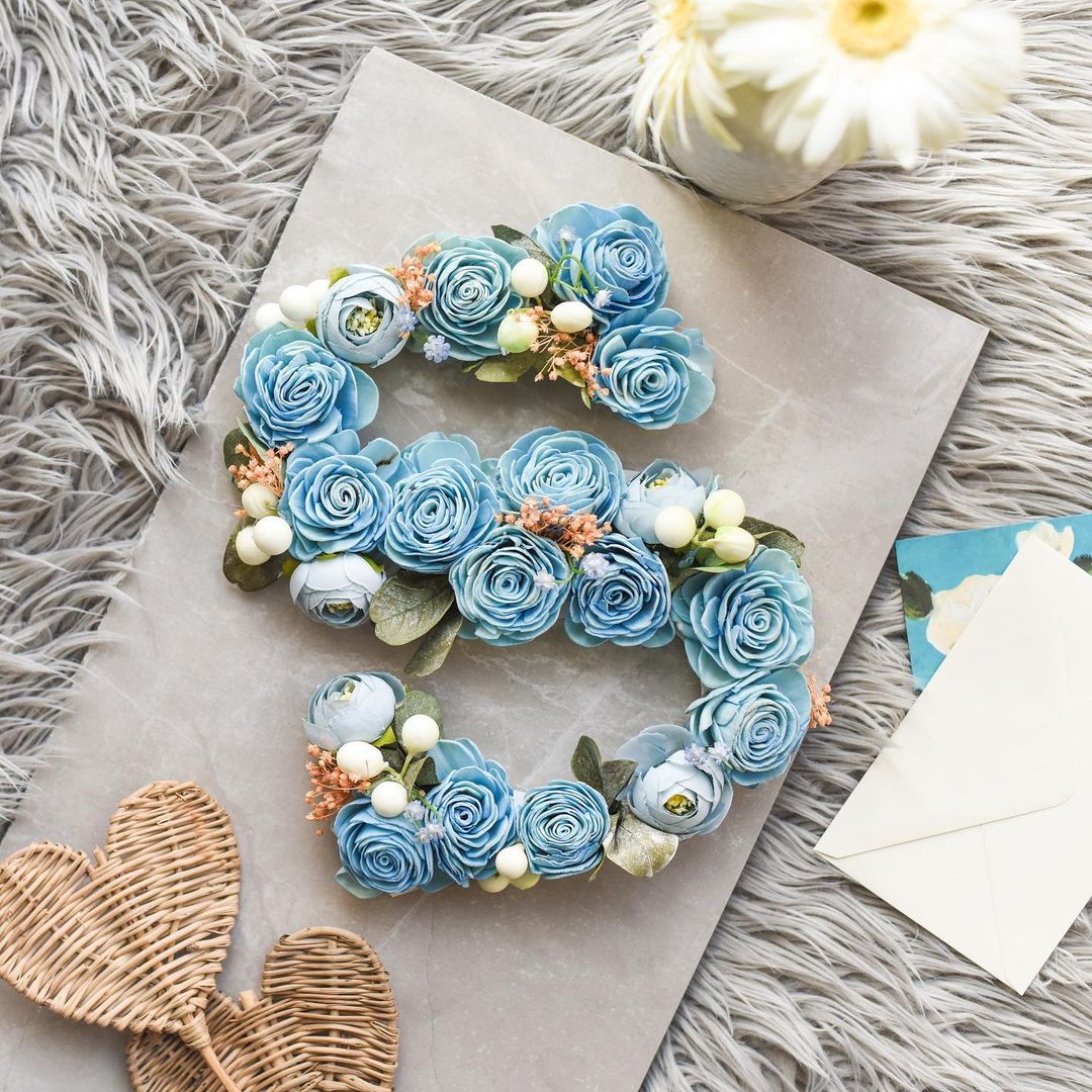 Blue Floral Alphabets