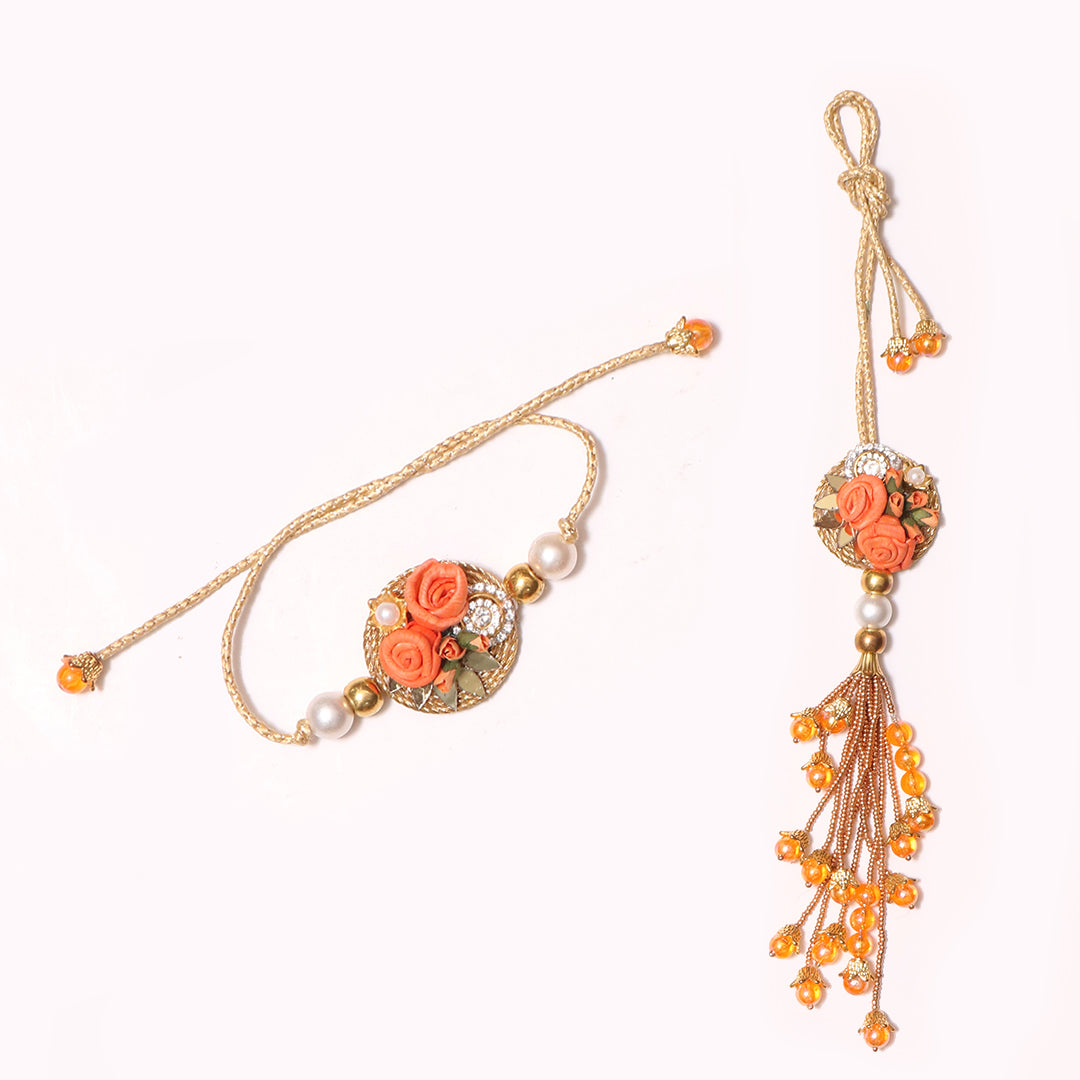 Gulbahaar Tangerine Rakhi - COUPLE