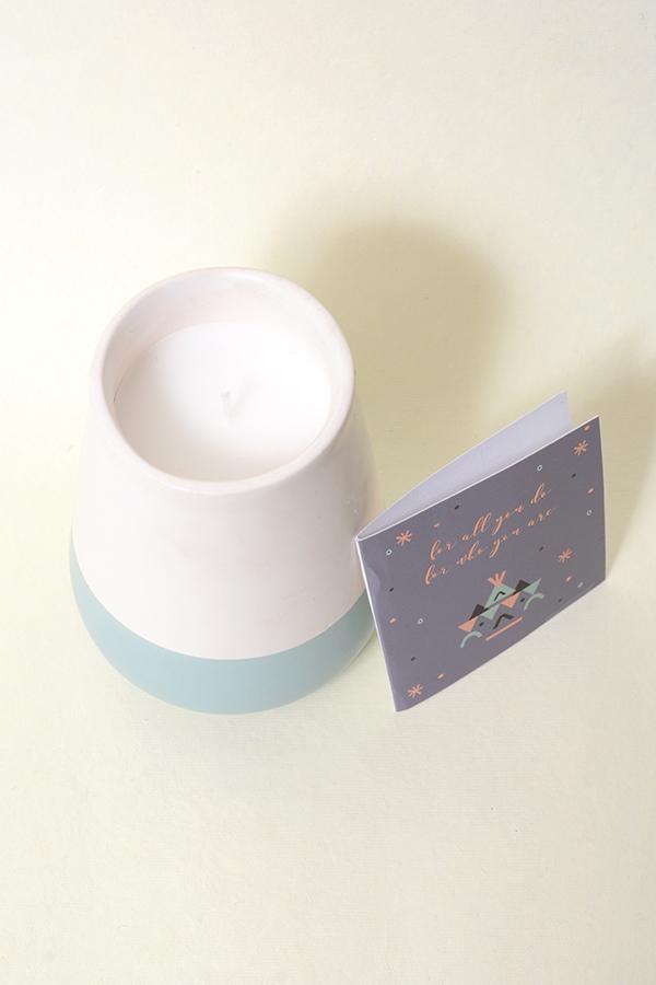 Blue Ceramic Scented Jar Candle