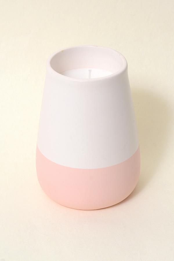 Pink Ceramic Scented Jar Candle