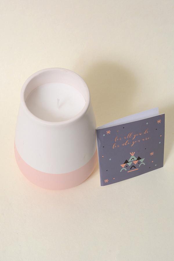 Pink Ceramic Scented Jar Candle