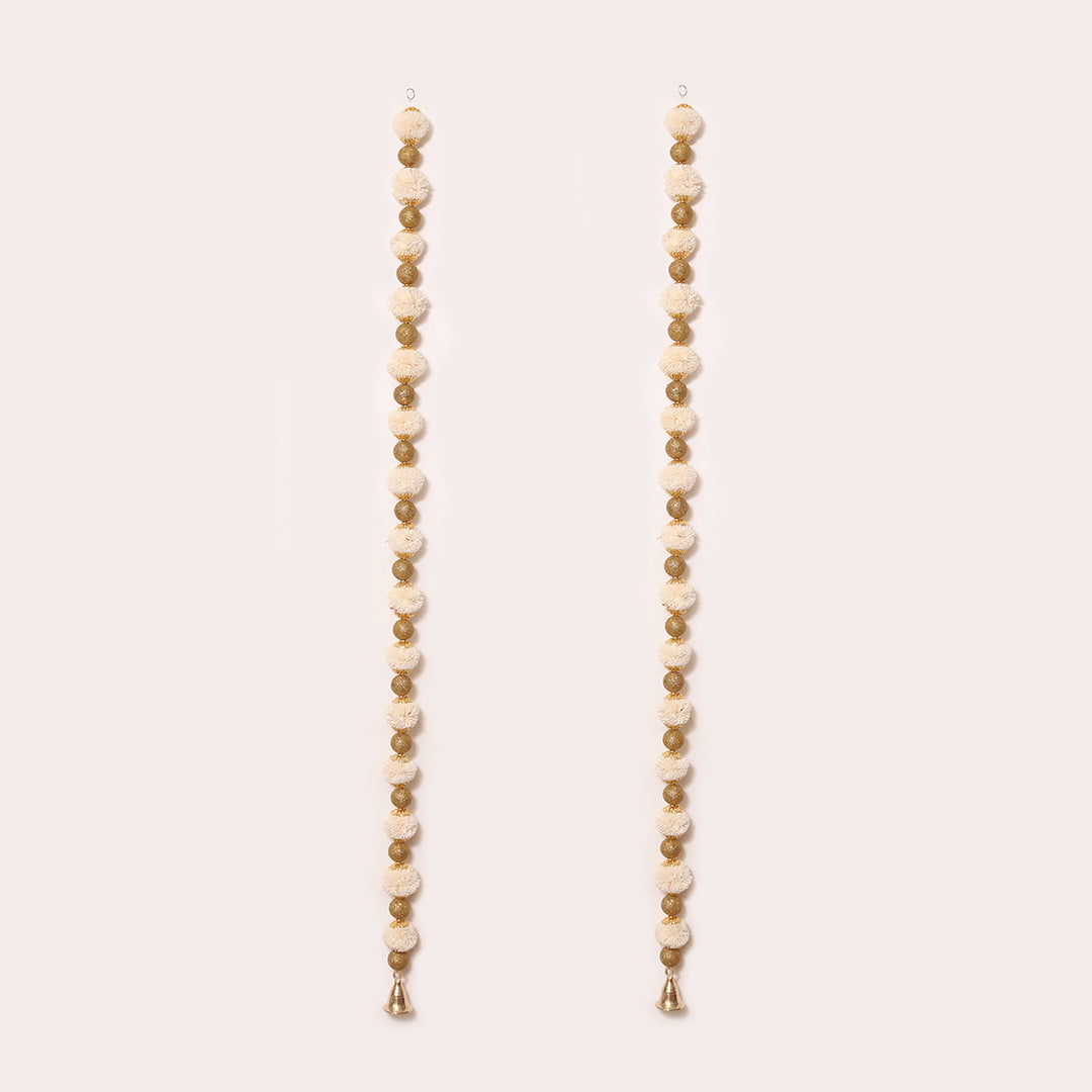 Chandini Floral Strings | Floral Decoration with Combination of Shola Kadam, Gold Decorative Bell