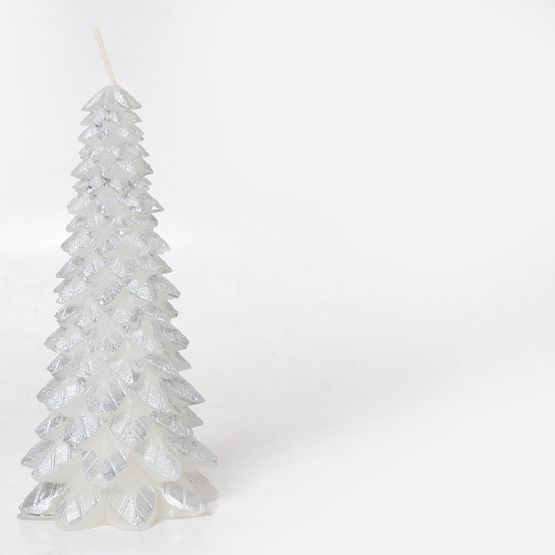 White Christmas Tree Candle