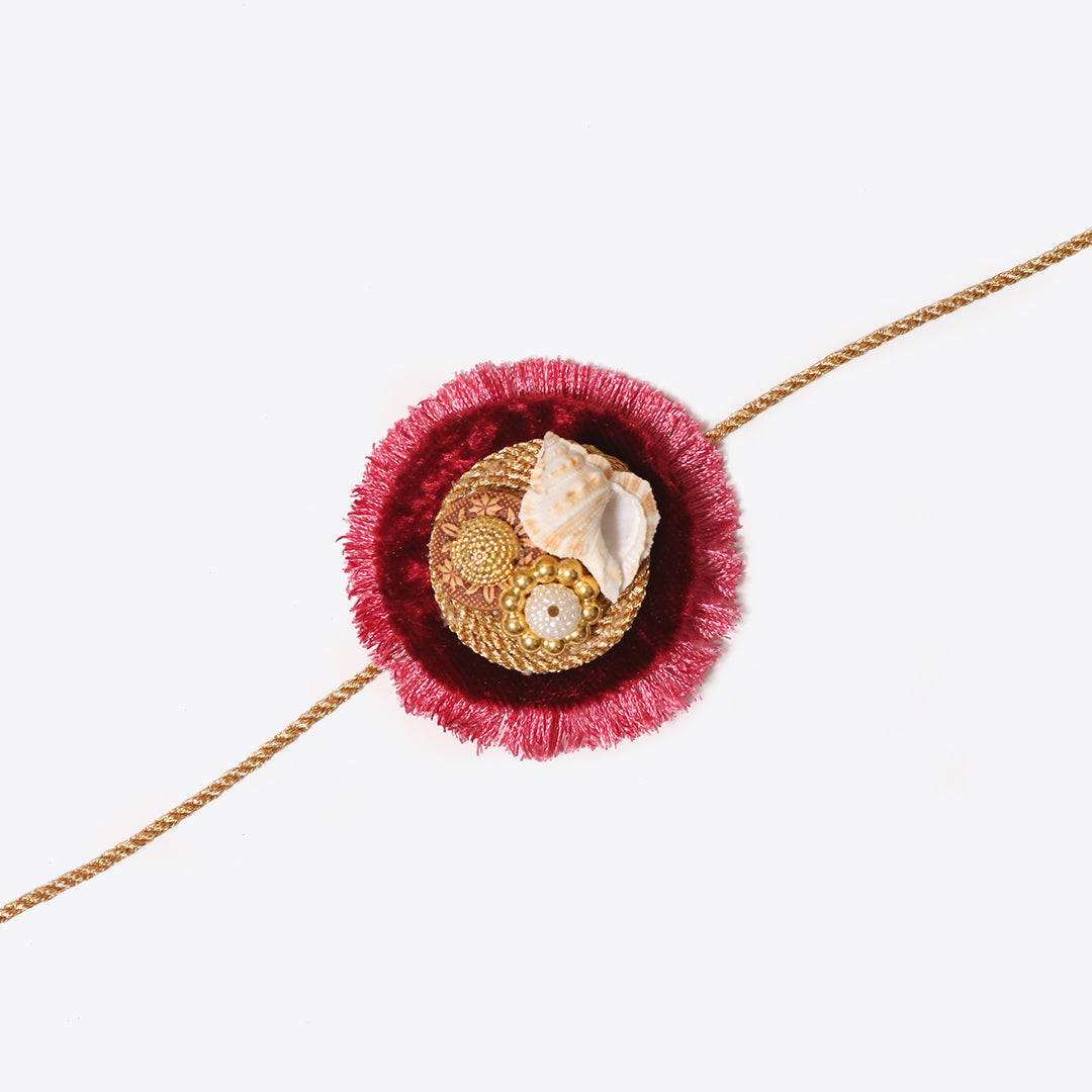 Gulbahaar Crimson Rakhi | Handmade Beautiful Rakhi