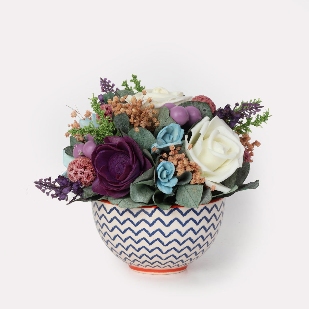 Lavender Bowl Dried Flower Arrangement