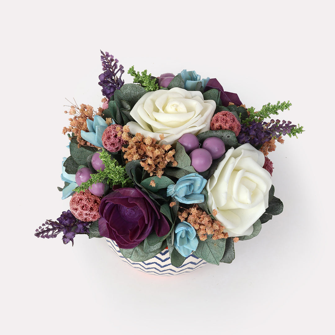 Lavender Bowl Dried Flower Arrangement