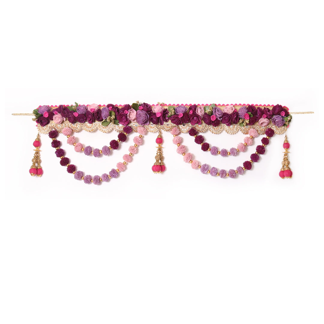 Purple Shola Toran For Door | Dried Flower Toran for Door and Window