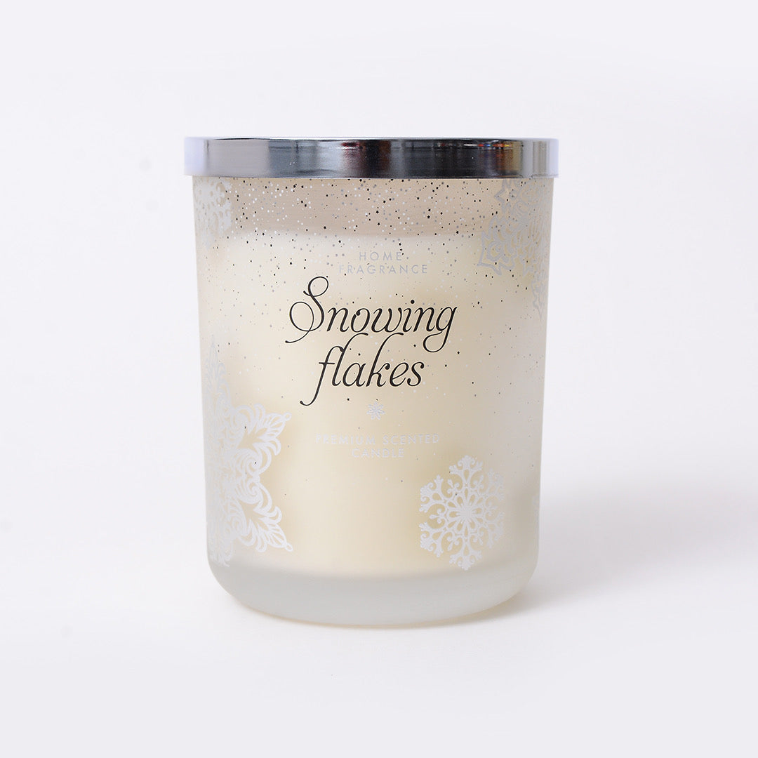 Silver Snow Flake Candle