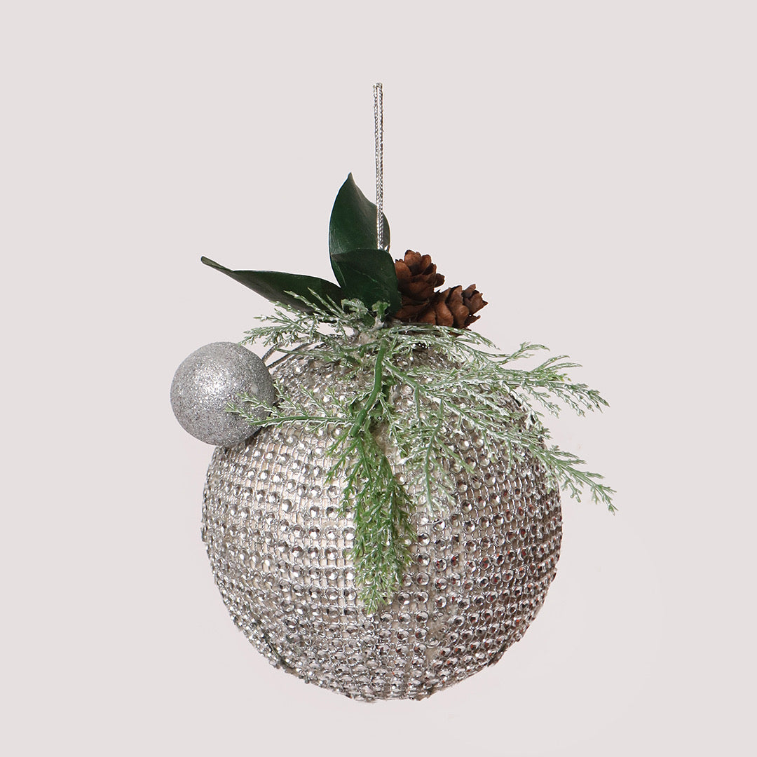 Silver Tone Bauble Decor